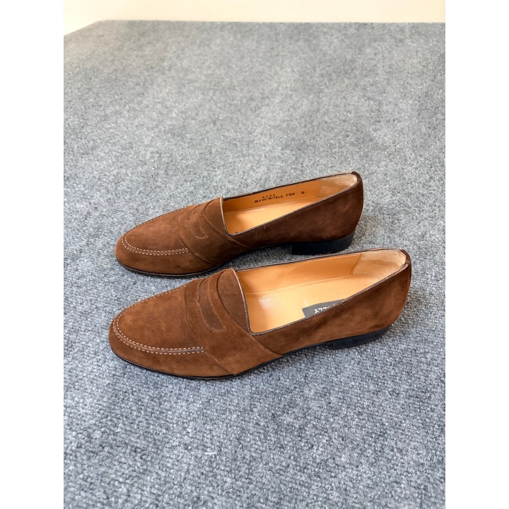 Bally Chestnut Suede Penny Loafers - Picture 2 of 10